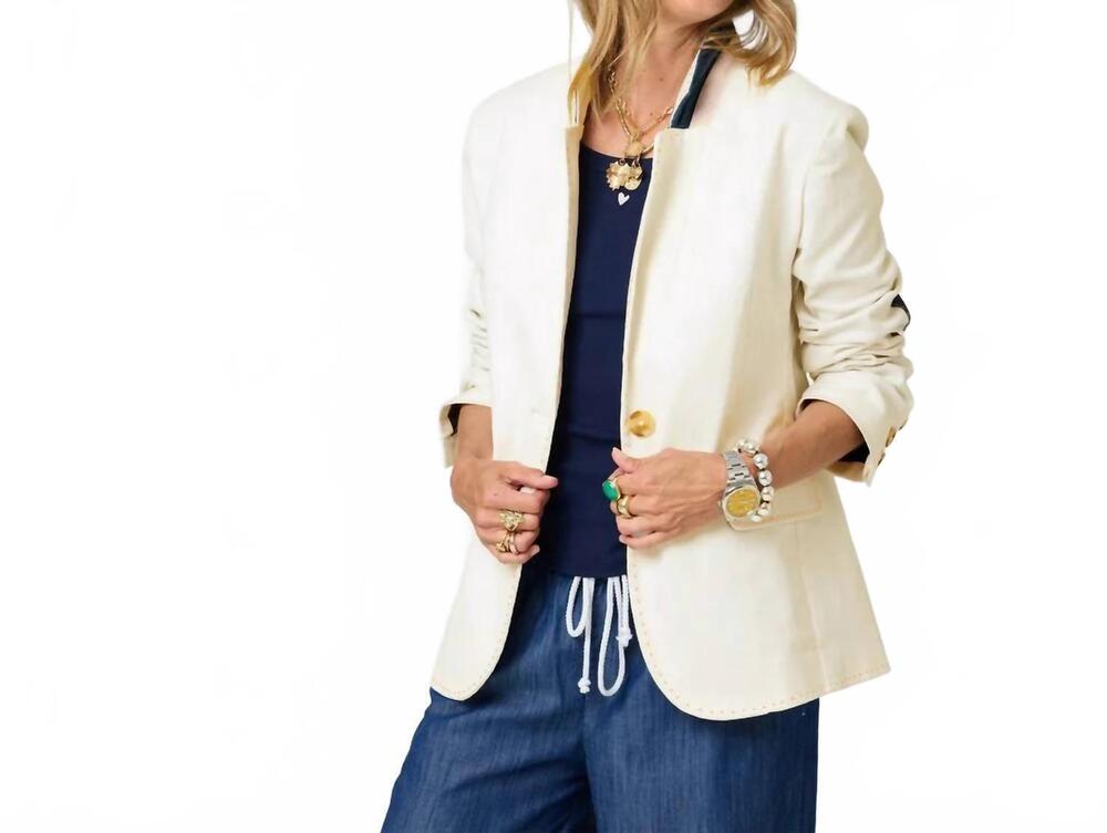 NEW KERRI ROSENTHAL women's summer blazer in cream